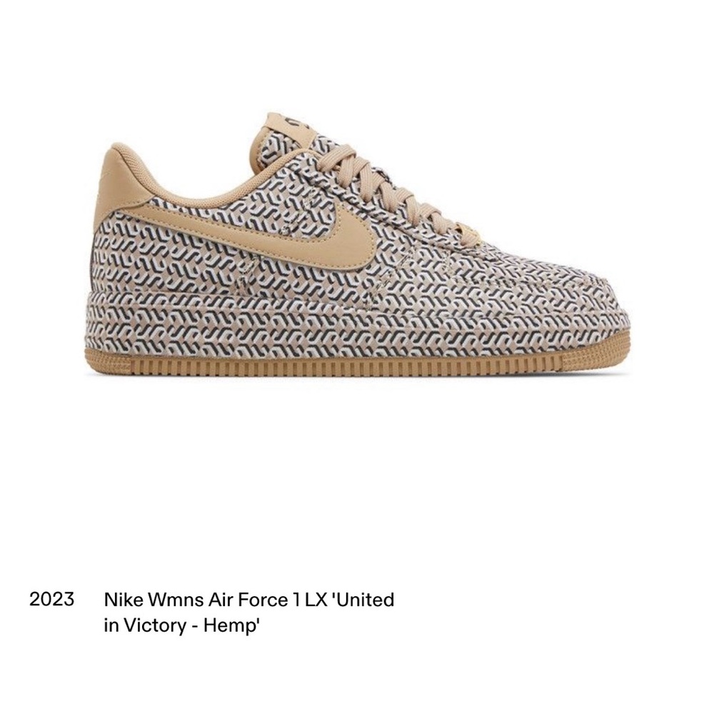 Wmns Nike Air Force 1 LX ‘United in Victory- Hemp’Pattern Sneakers